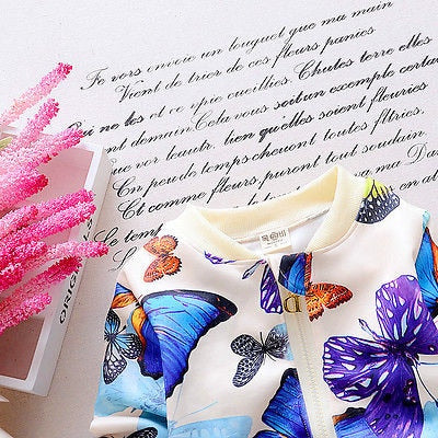 Toddler Baby Girls Casual Butterfly 2 Pcs Outfits