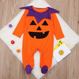 Baby Boy Girls Halloween Rompers Cotton Pumpkin Jumpsuits Outfit 3-24M