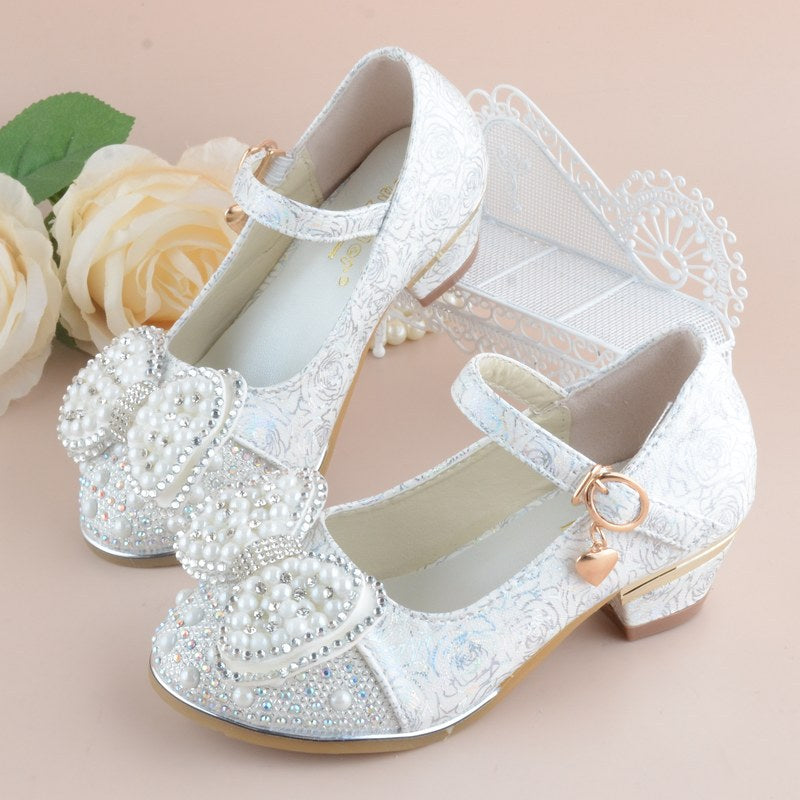 Girl Princes Party And Wedding Flower  Leather Shoes Fashion High Heel Shoe
