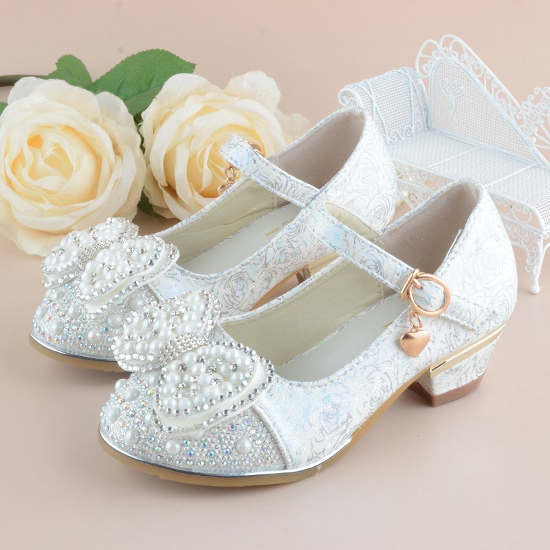 Girl Princes Party And Wedding Flower  Leather Shoes Fashion High Heel Shoe