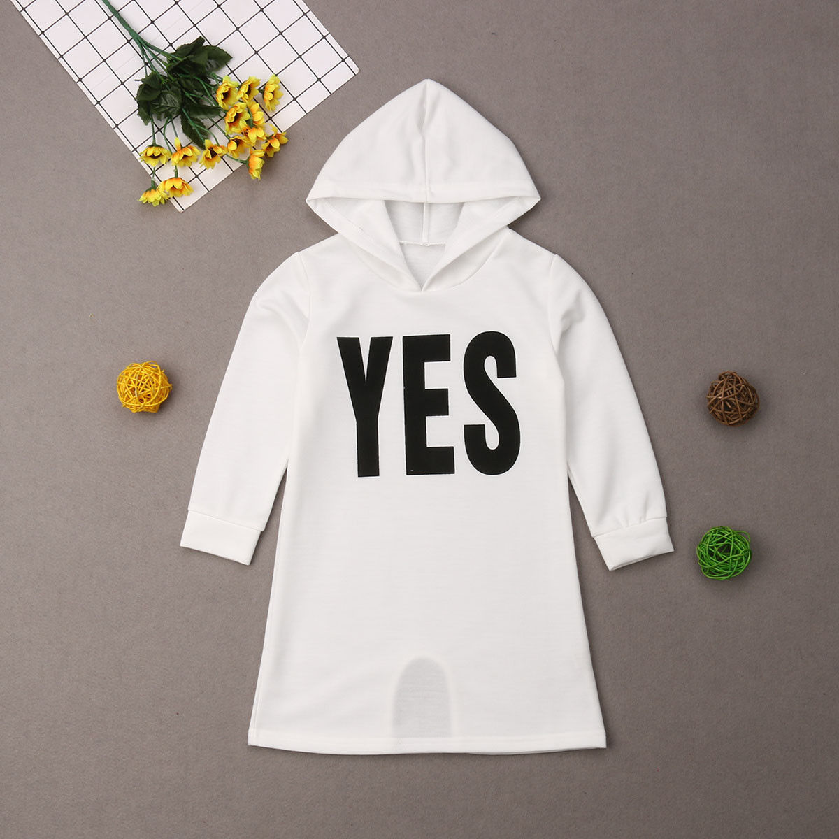 Herbstliches, lässiges Sweatshirtkleid für Kinder, Mädchen, Buchstabendruck