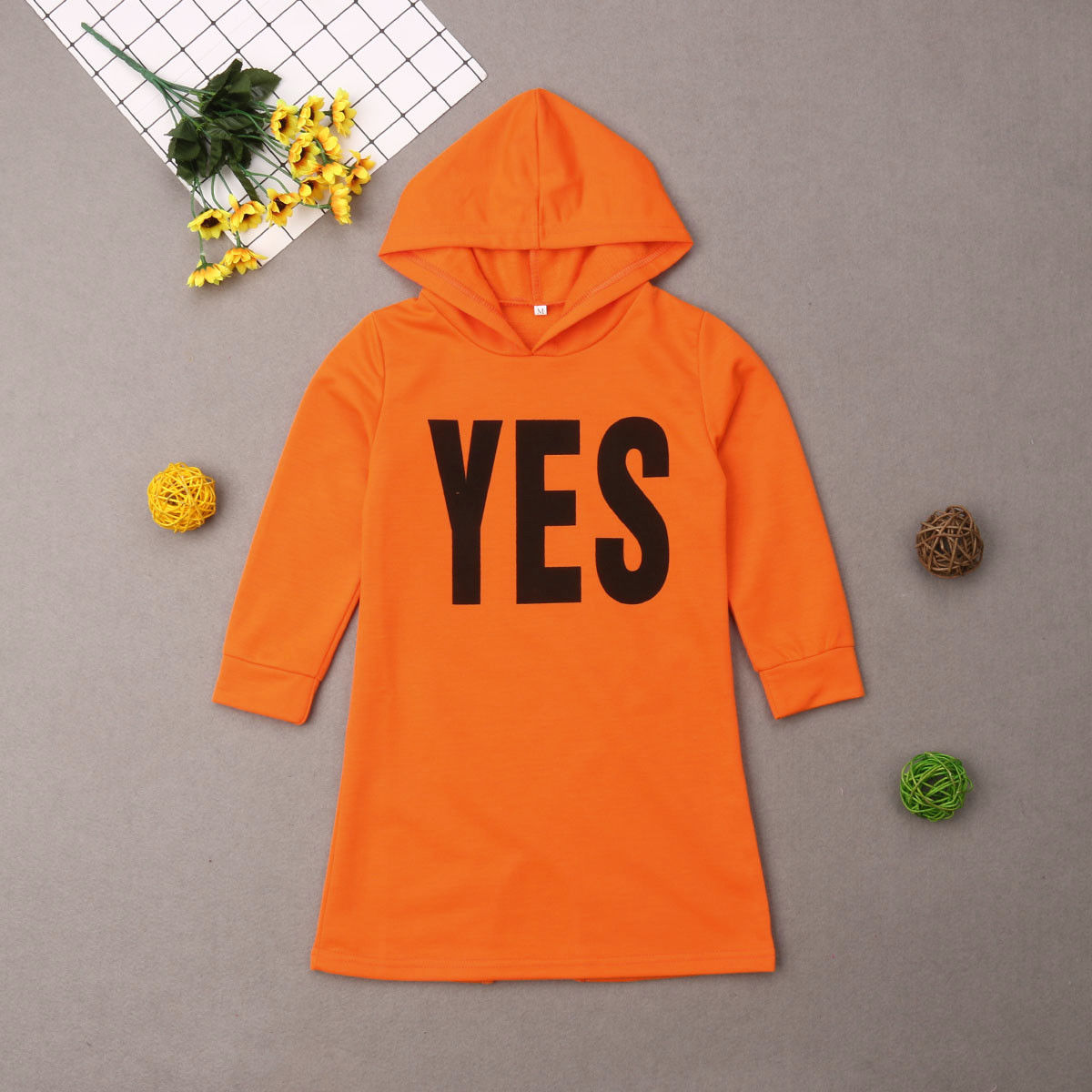 Herbstliches, lässiges Sweatshirtkleid für Kinder, Mädchen, Buchstabendruck