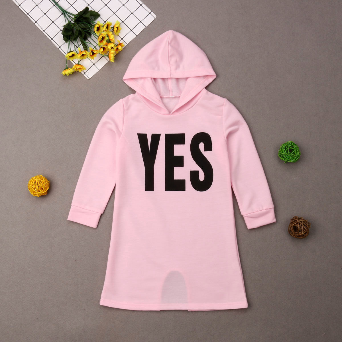 Herbstliches, lässiges Sweatshirtkleid für Kinder, Mädchen, Buchstabendruck