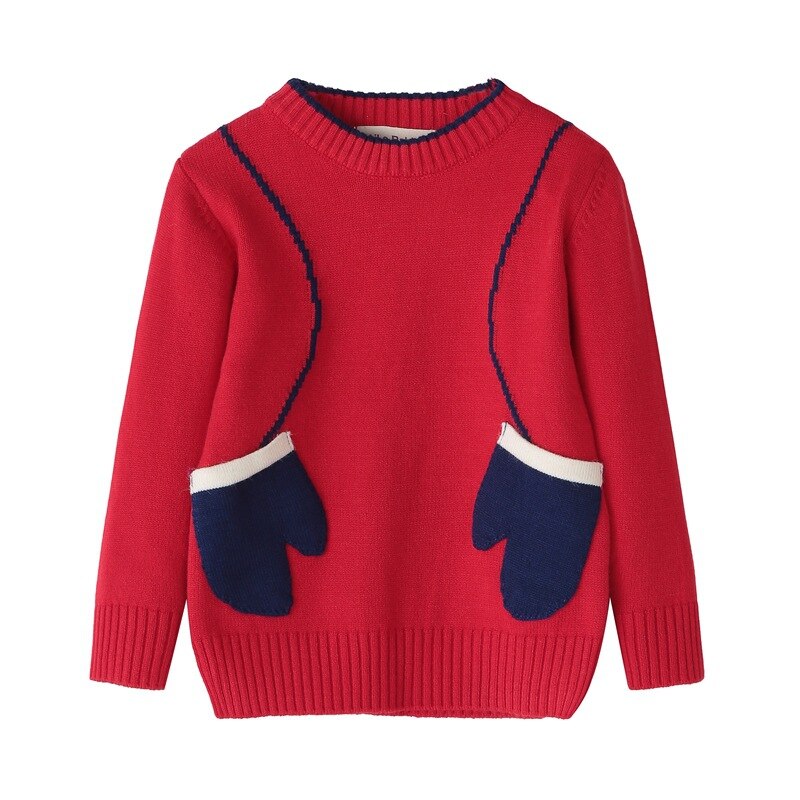 Kids Boys Girls Long-sleeved Cloth Gloves Cotoon Warm Sweater 2-7 Years