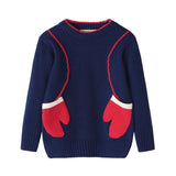 Kids Boys Girls Long-sleeved Cloth Gloves Cotoon Warm Sweater 2-7 Years