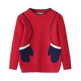Kids Boys Girls Long-sleeved Cloth Gloves Cotoon Warm Sweater 2-7 Years