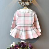 Kind Baby Mädchen Stricken Set Winter Mode Plaid 2 Pcs
