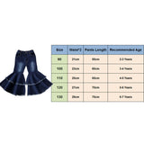 Fashion Girls Flared Trousers Jeans Bell-bottom Trousers Wide Leg Denim Pants