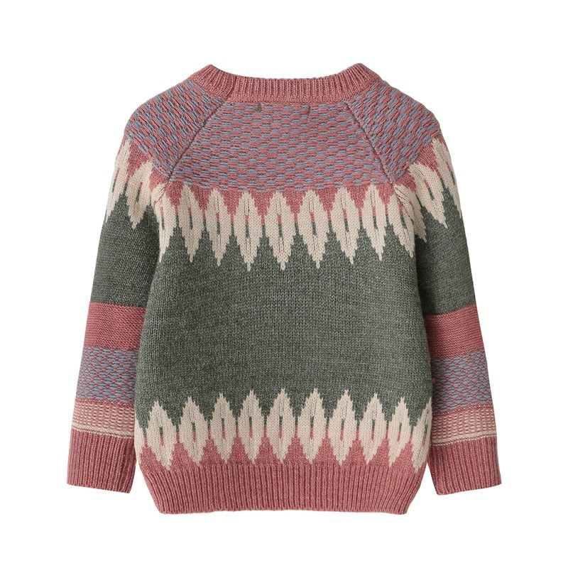 Kids Boys Long-sleeved Bottoming Geometric Pattern Fashion Sweaters