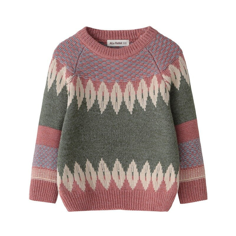 Kids Boys Long-sleeved Bottoming Geometric Pattern Fashion Sweaters