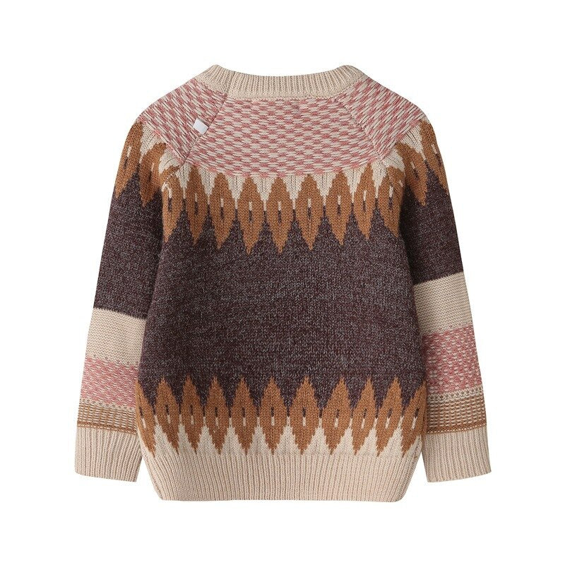 Kids Boys Long-sleeved Bottoming Geometric Pattern Fashion Sweaters