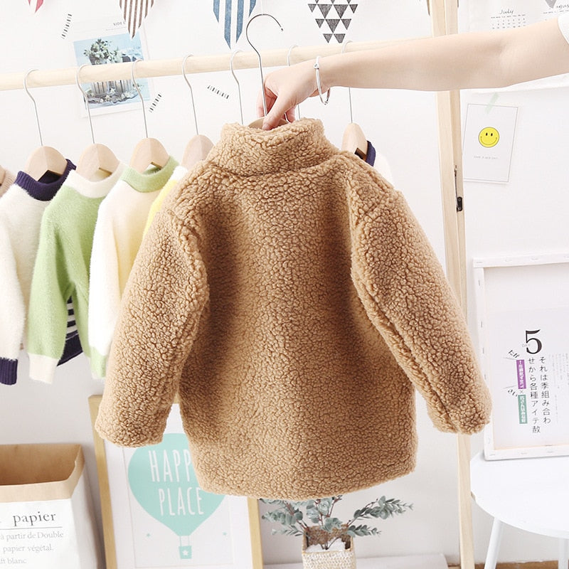 Girls Baby Cashmere Long Winter Coat 1-6 Years