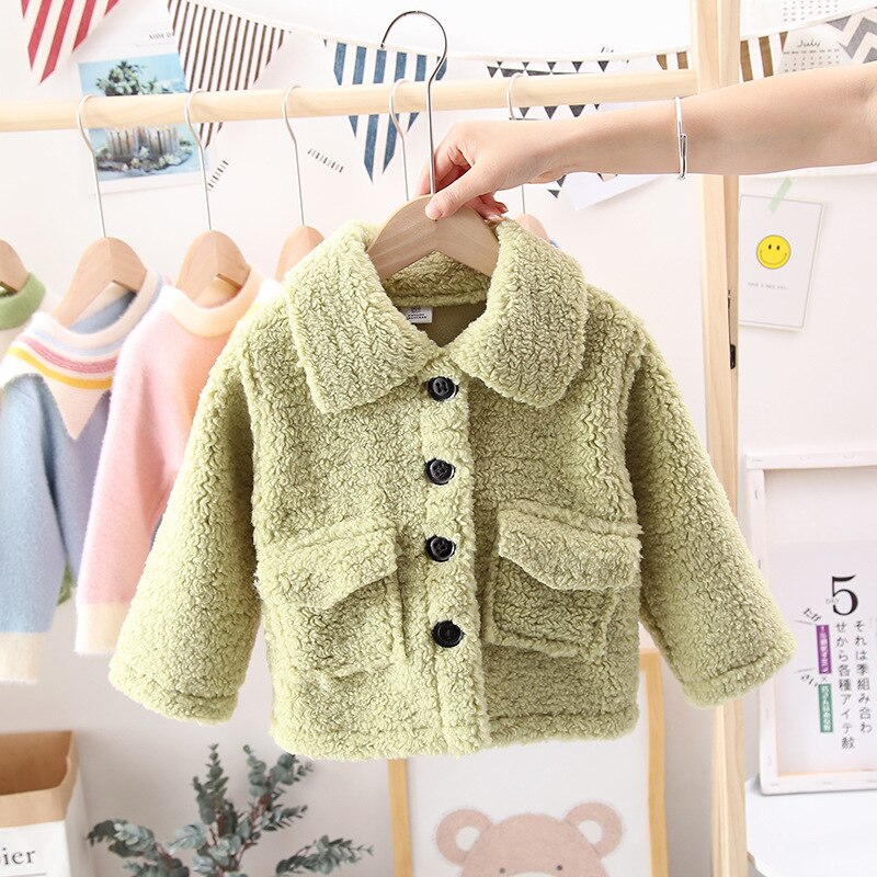 Girls Baby Cashmere Long Winter Coat 1-6 Years