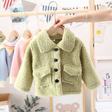 Girls Baby Cashmere Long Winter Coat 1-6 Years