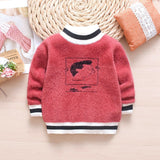 Kids Girl Autumn Winter Knit Sweater Hooded Velvet Cartoon Sweater
