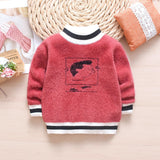 Kids Girl Autumn Winter Knit Sweater Hooded Velvet Cartoon Sweater