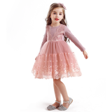 Autumn Winter Girls Princess Flower Ball Gown Party Dresses