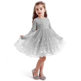 Autumn Winter Girls Princess Flower Ball Gown Party Dresses