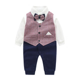 Autumnn Boy Gentleman Romper Cotton Jumpsuit Baptism Clothes