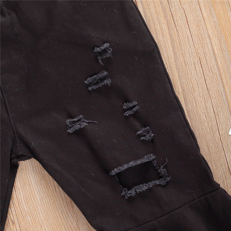 Toddler Baby Kids Girl Bell Bottom Pants Flare Denim Jeans Pants Leggings Trousers