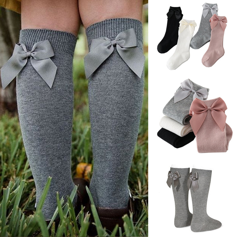 Baby Girls Big Bow Knee High Long Soft Bowknot Socks