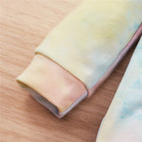 Infant Baby Kid Tie Dyeing Long Sleeve Hooded Zipper Romper