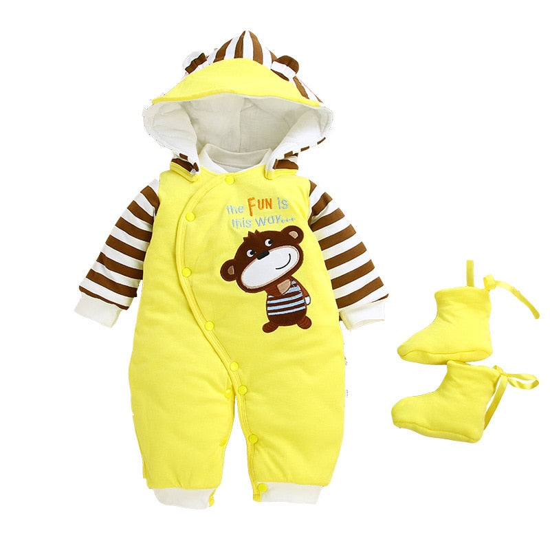 Baby Winter Jumpsuit Overalls Thick Warm Baby Rompers