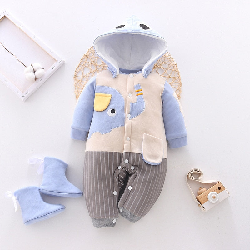 Baby Winter Jumpsuit Overalls Thick Warm Baby Rompers