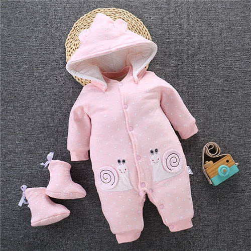 Baby Winter Jumpsuit Overalls Thick Warm Baby Rompers