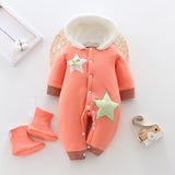 Baby Winter Jumpsuit Overalls Thick Warm Baby Rompers