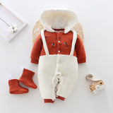 Baby Winter Jumpsuit Overalls Thick Warm Baby Rompers
