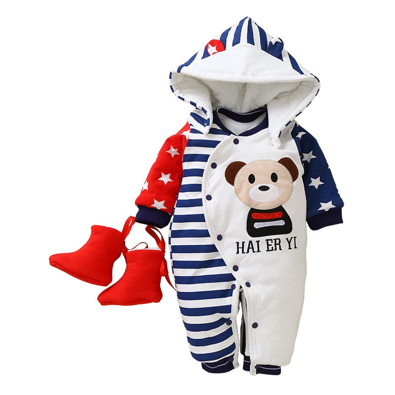 Baby Winter Jumpsuit Overalls Thick Warm Baby Rompers