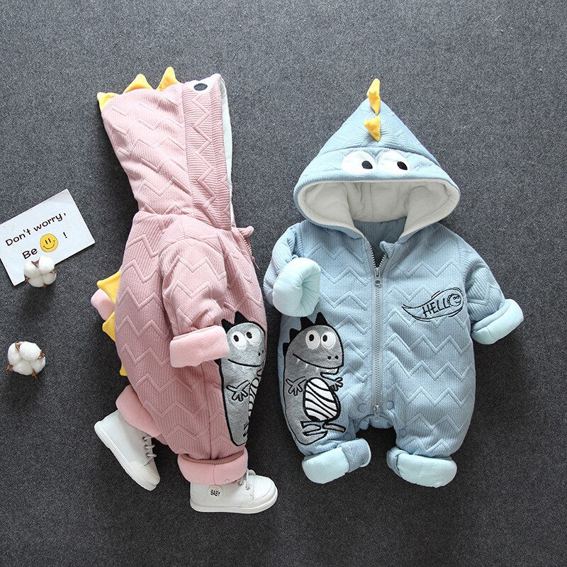 Baby Winter Romper Thick Warm Jumpsuit Overalls Cotton Outfits