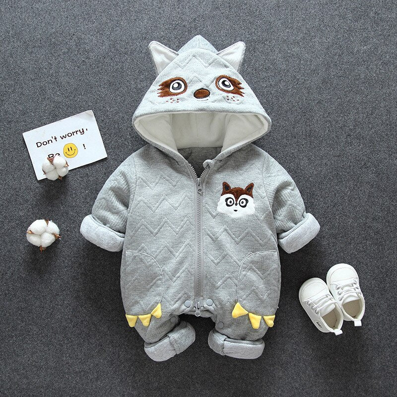 Baby Winter Romper Thick Warm Jumpsuit Overalls Cotton Outfits