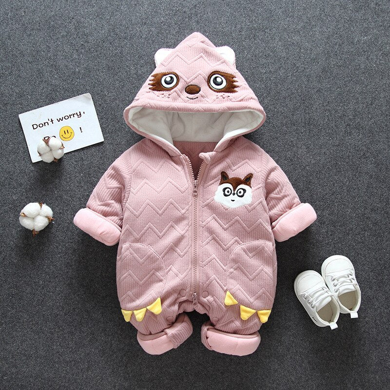 Baby Winter Romper Thick Warm Jumpsuit Overalls Cotton Outfits