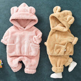 Boys Girls Winter Clothing Set Cute Bear Pajamas 2 Pcs