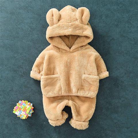 Boys Girls Winter Clothing Set Cute Bear Pajamas 2 Pcs