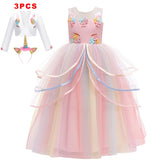 Girl Rainbow Unicorn Dress Party  Easter Dress Up Costume 3-12 Years