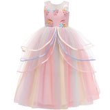 Girl Rainbow Unicorn Dress Party  Easter Dress Up Costume 3-12 Years