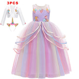 Girl Rainbow Unicorn Dress Party  Easter Dress Up Costume 3-12 Years
