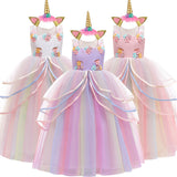 Girl Rainbow Unicorn Dress Party  Easter Dress Up Costume 3-12 Years