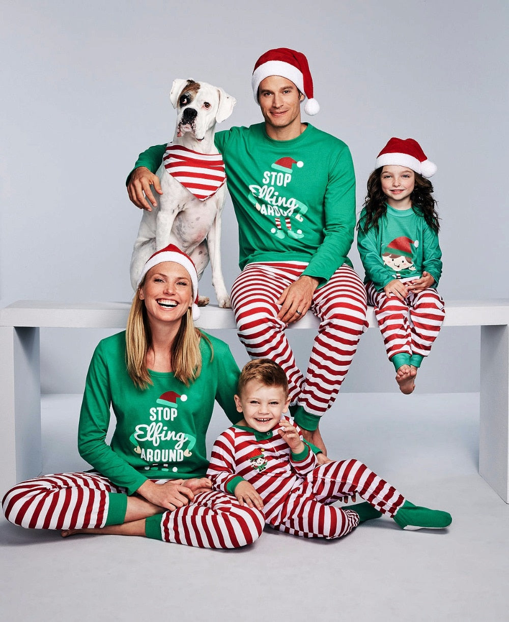 Christmas Family Matching Pajamas Adult Kids Baby Sleepwear