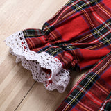 Toddler Kids Baby Girl Princess Red Plaid Ruffles Lace Tutu Dresses 1-6Y