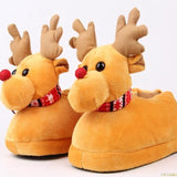 Fashion Unisex Plush Cotton Winter Slippers Winter Warm Christmas Shoes