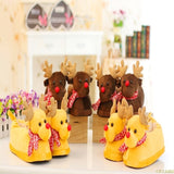 Fashion Unisex Plush Cotton Winter Slippers Winter Warm Christmas Shoes
