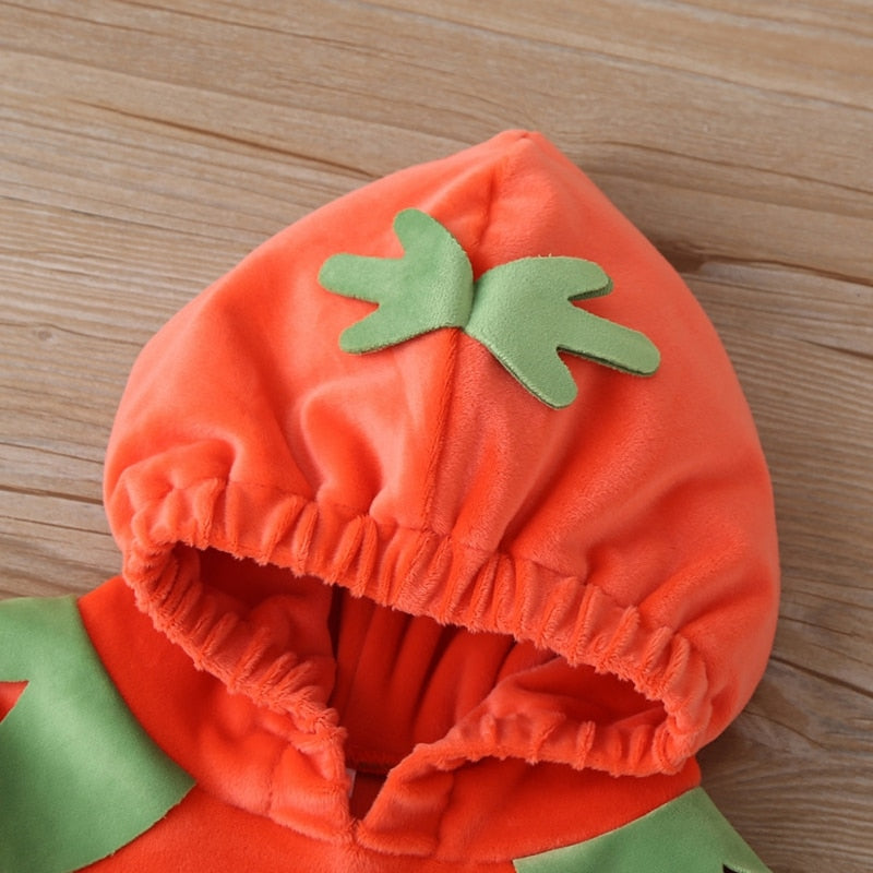 Kids Halloween Costume Pumpkin Funny Long-sleeved One-piece Romper