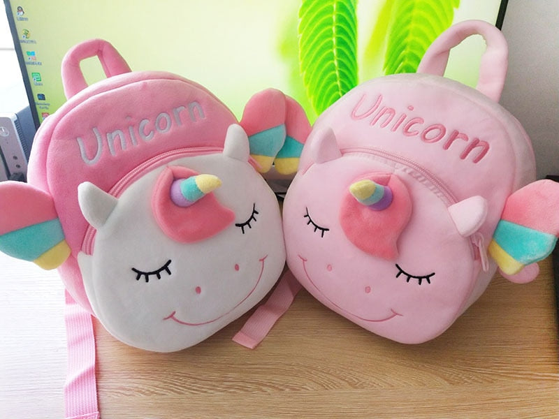 Baby Girls 3D Unicorn Backpacks Cute Plush School Bags