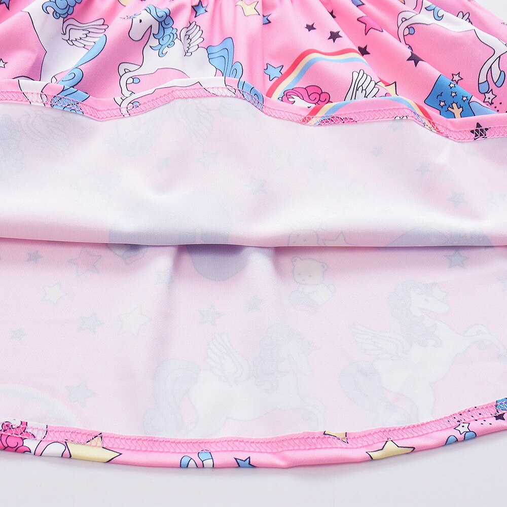 Girl Dress Cartoon Horse Rainbow Unicorn Wings Pegasus Dresses 1-6 Years