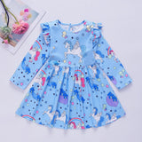Girl Dress Cartoon Horse Rainbow Unicorn Wings Pegasus Dresses 1-6 Years