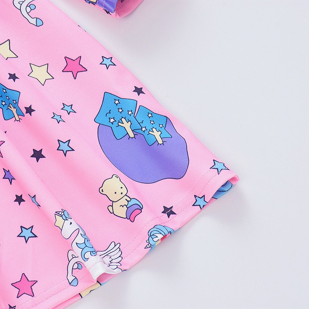 Girl Dress Cartoon Horse Rainbow Unicorn Wings Pegasus Dresses 1-6 Years